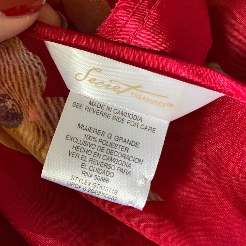 Secret Treasures Floral Red Robe - Picture 2 of 2